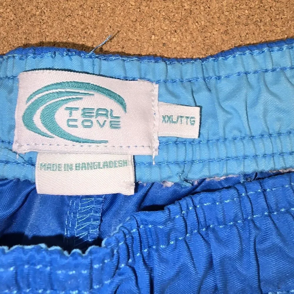 Teal Cove Swim Trunks Board Shorts Men's XXL Drawstring  Pockets (C25)
